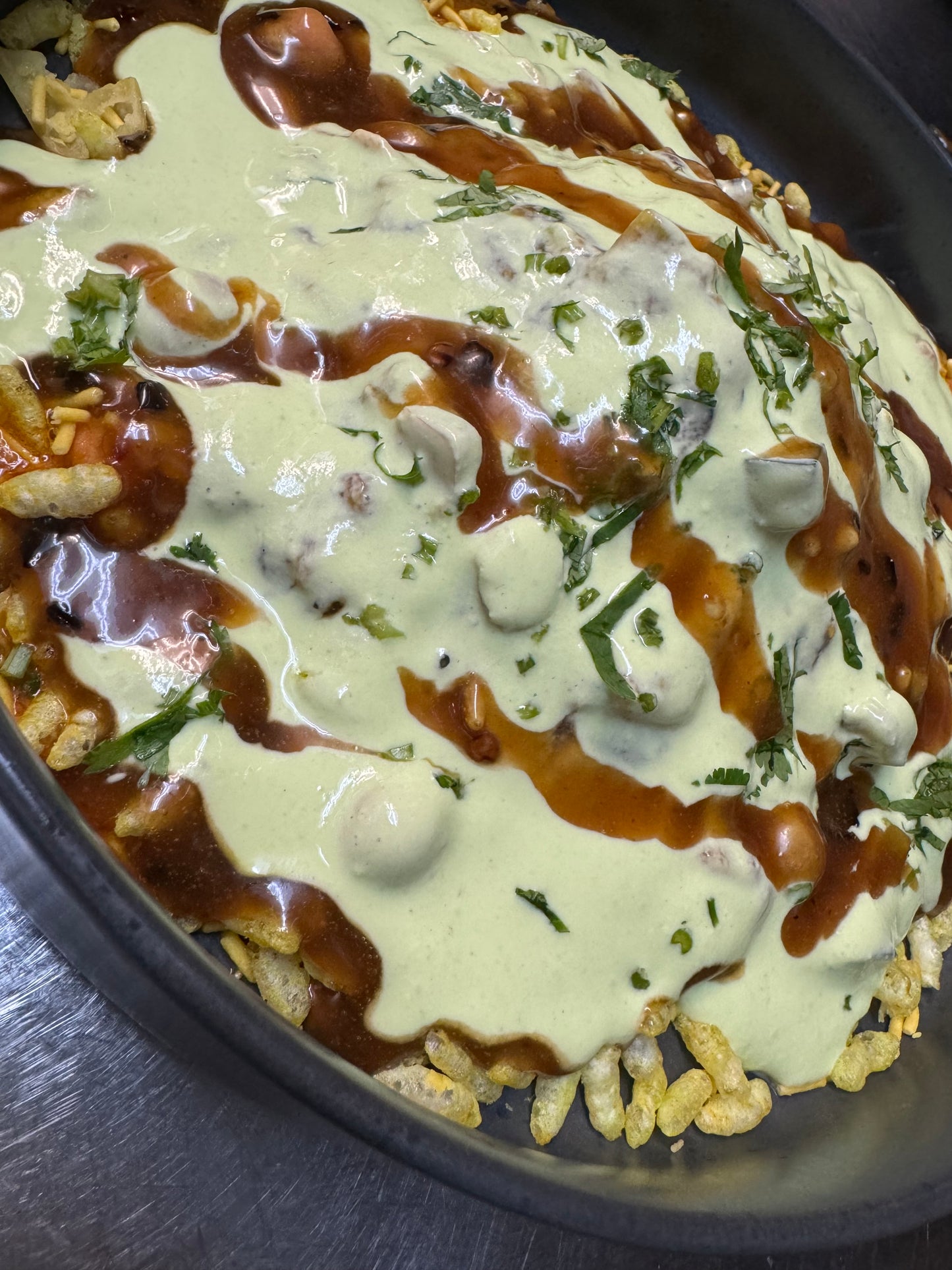 Samosa Chaat at Ammi's _ Vegetable, Chicken, or Beef