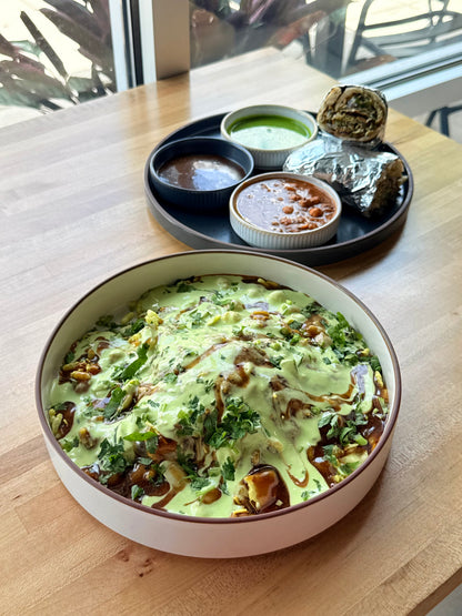 Samosa Chaat  at Ammi's _ Vegetable, Chicken, or Beef