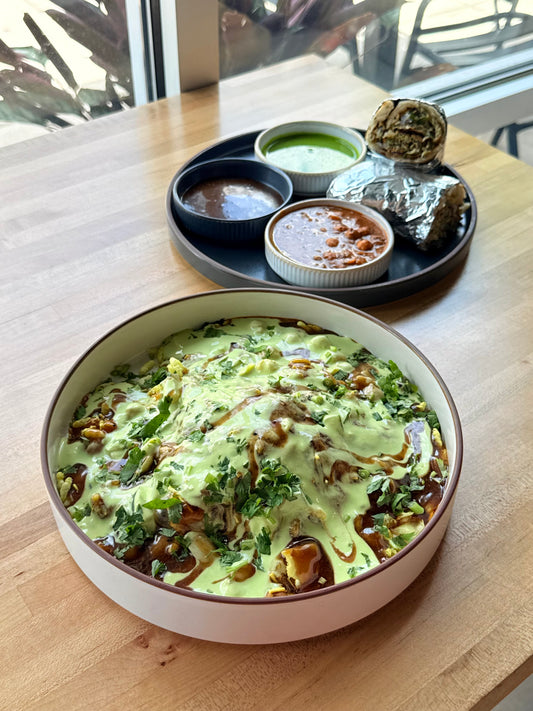 Samosa Chaat  at Ammi's _ Vegetable, Chicken, or Beef