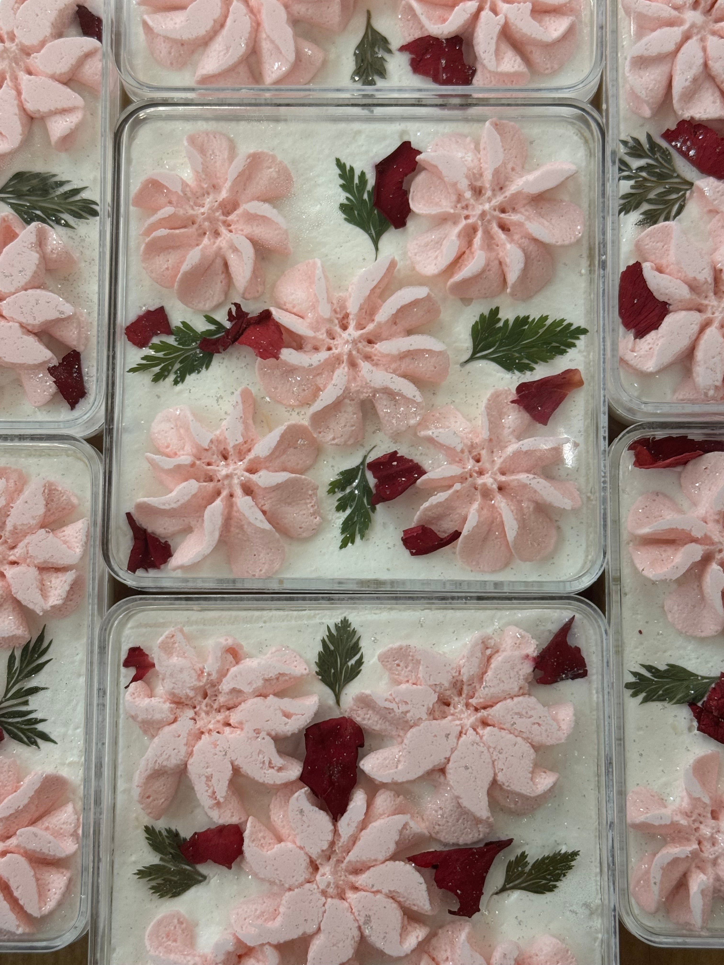 Lychee Rose Milk Cake